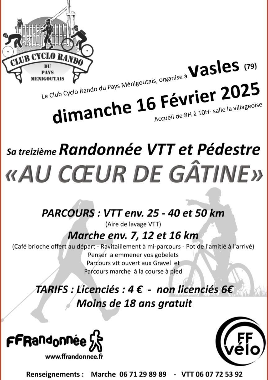 Randonnée VTT et Pédestre "Au cœur de Gâtine"